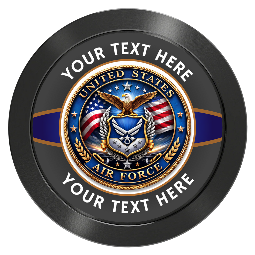 Air Force Aluminum Poker Chips - Black - Front
