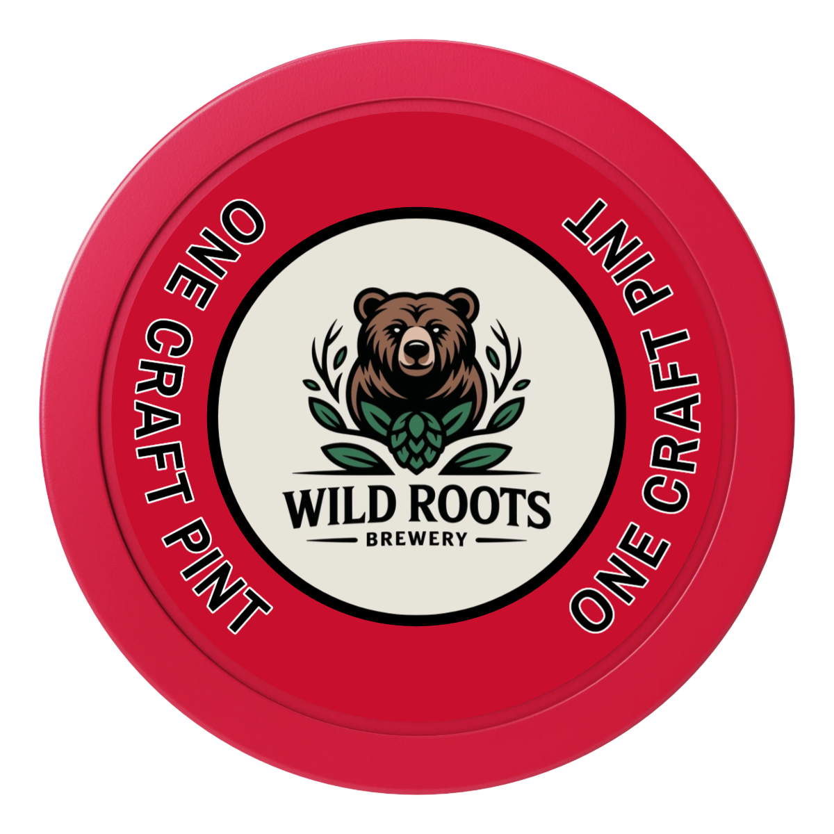 Drink On Us 2" Oversized Poker Chips - Red - Back