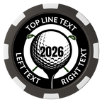 Tee it up Composite Poker Chips - Black / 8 Spot - Front