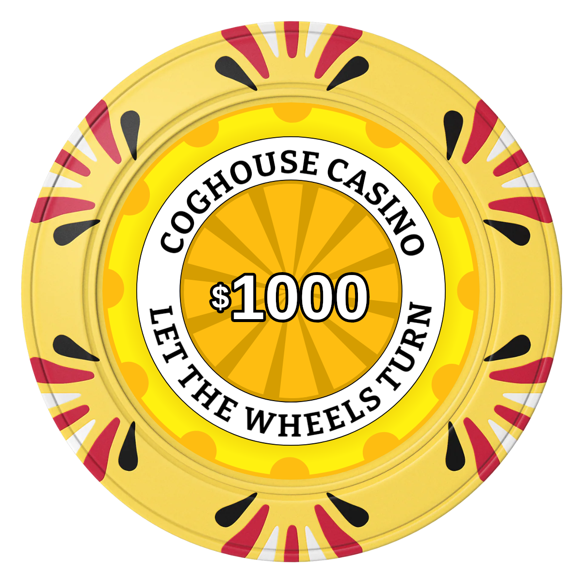 Cog House Clay Poker Chips - Yellow / Macau / 40mm - Front