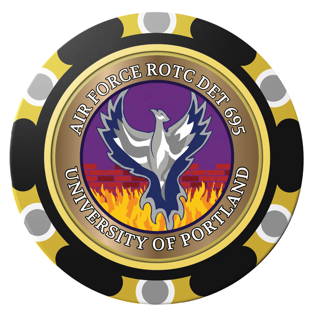 Air Force ROTC Det 695 Clay Poker Chips - Black / Monte Carlo / 40mm - Front