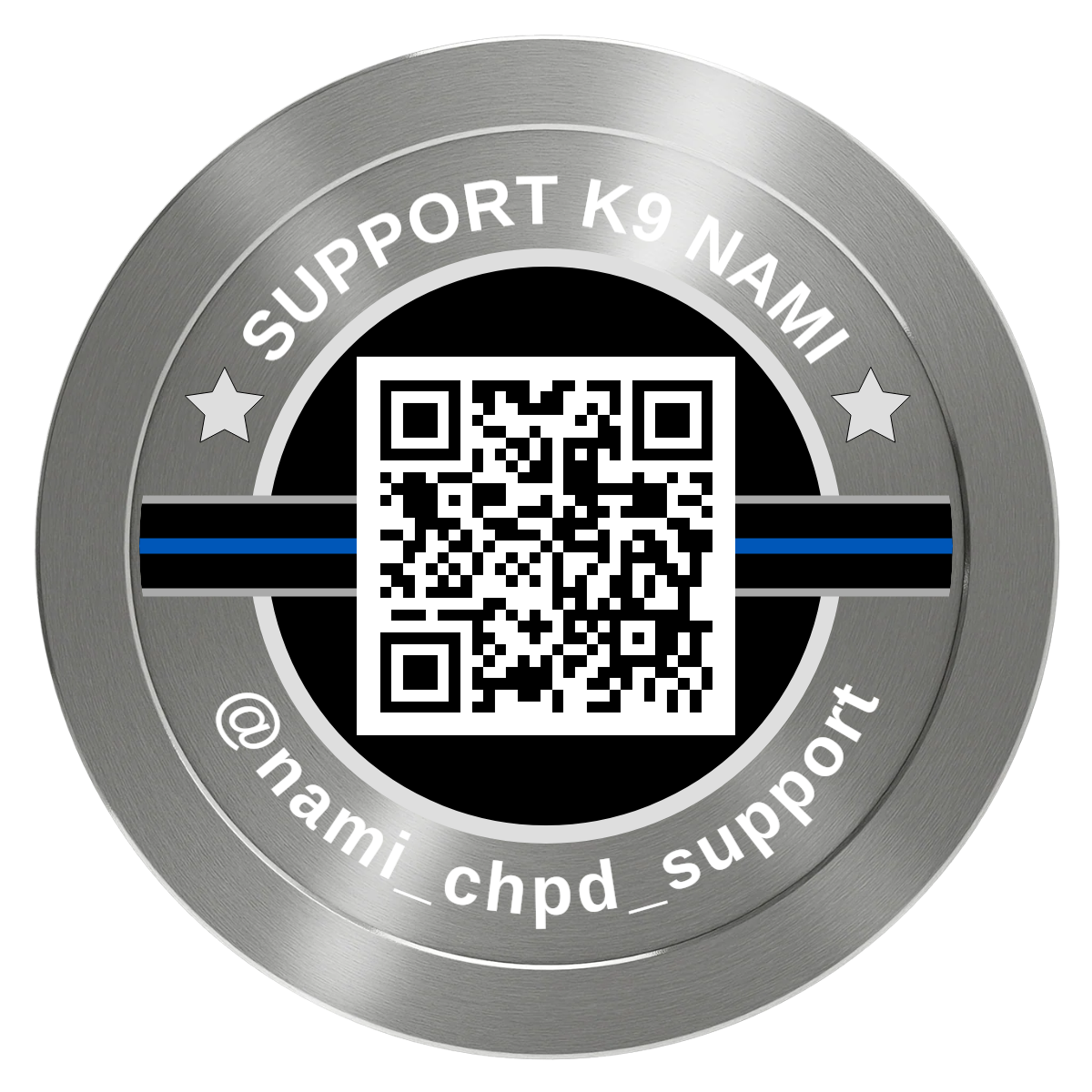 Police Department K9 #02 Aluminum Poker Chips - Silver - Back