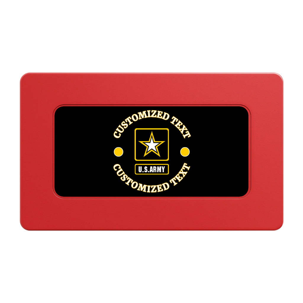 Army Strong Rectangular Poker Chip Plaques - Red - Front