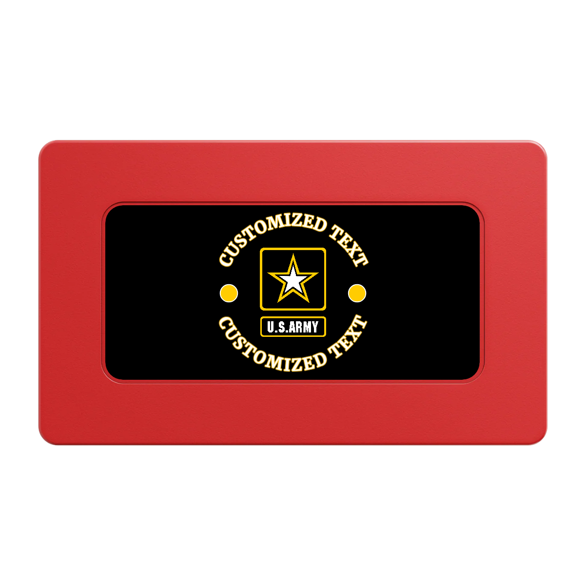 Army Strong Rectangular Poker Chip Plaques - Red - Front