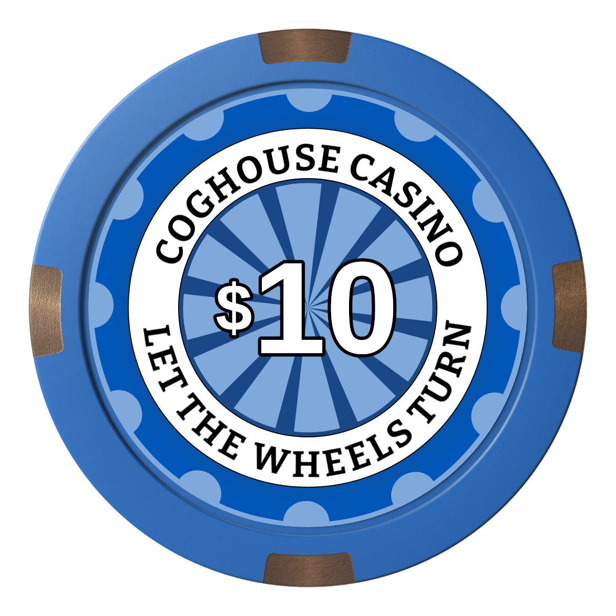 Cog House Composite & Metal Hybrid Poker Chips - Blue - Back