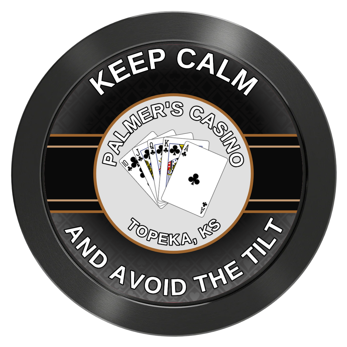 Palmer's Casino Aluminum Poker Card Guards - Black - Front