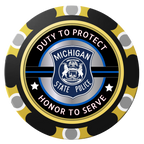 Police Department #01 Clay Poker Chips - Black / Monte Carlo / 40mm - Front