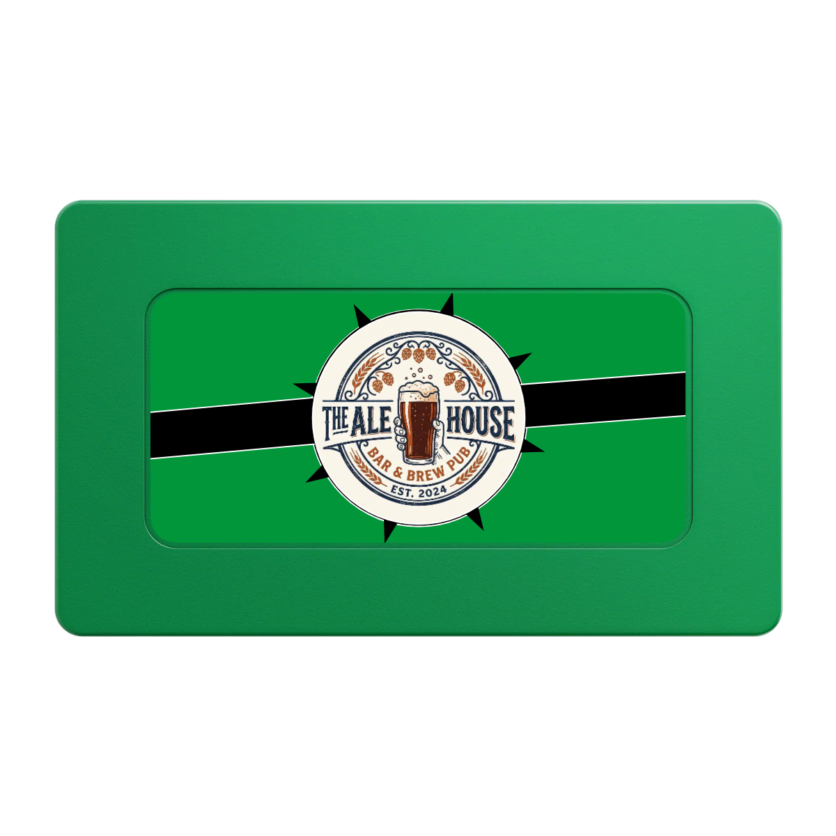 Free Beer Drink Rectangular Poker Chip Plaques - Green - Back