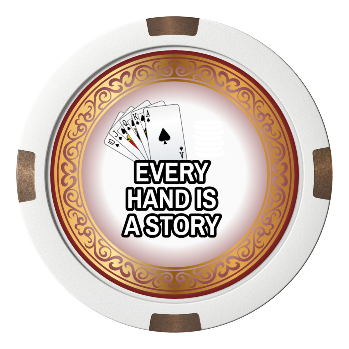 Ante Up Poker Room Composite & Metal Hybrid Poker Card Protectors - White - Front