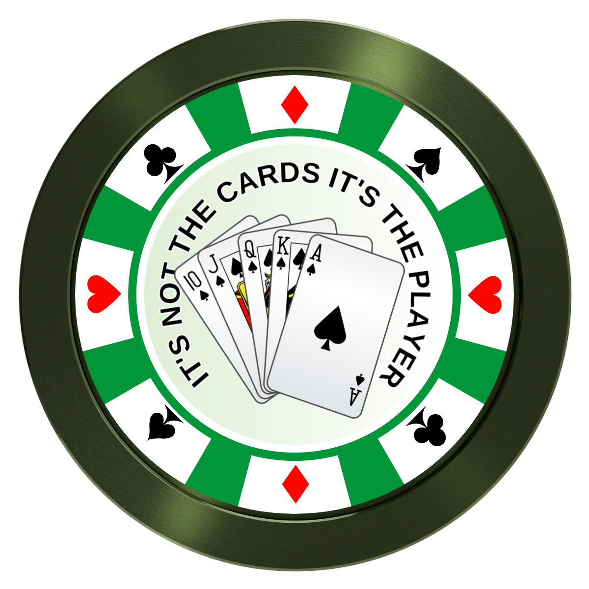 A Suitable Design Aluminum Poker Card Guards - Green - Back