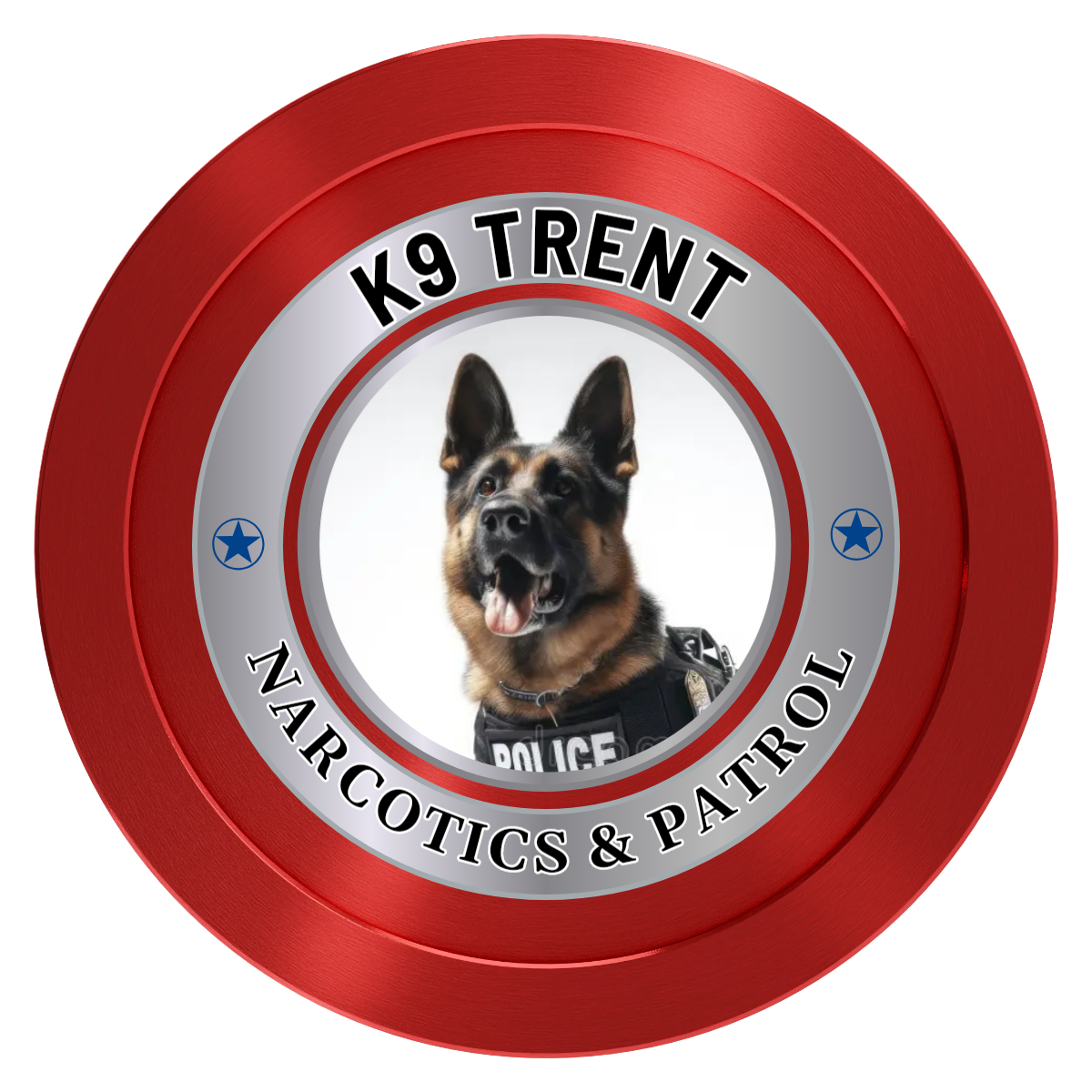 K-9 Trent Aluminum Poker Chips - Red - Front