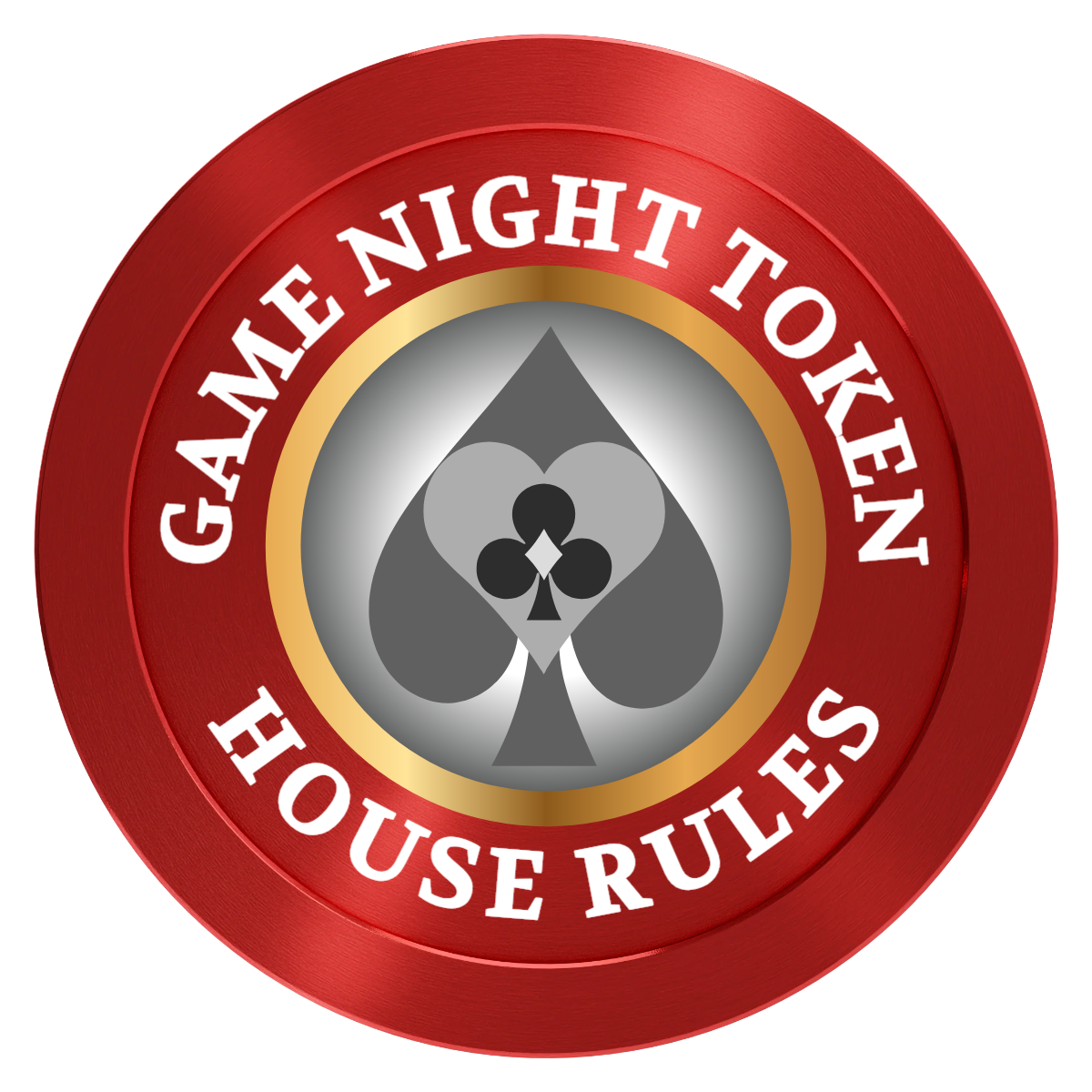 Stacked Suits Aluminum Poker Chips - Red - Front