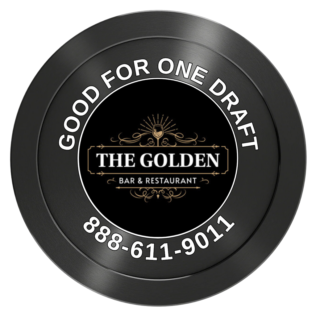 Branded Logo Bar Drink Token Aluminum Poker Chips - Black - Back