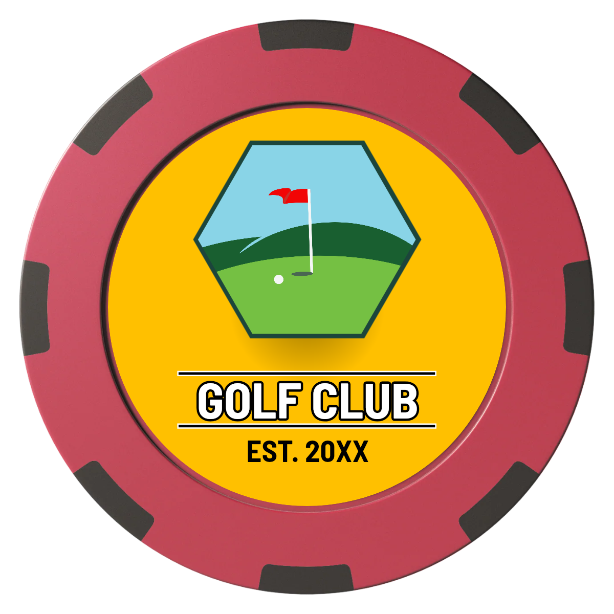 Birdy Bevy Clay Poker Chips - Red / 8 Spot (2 Tone) / 40mm - Front