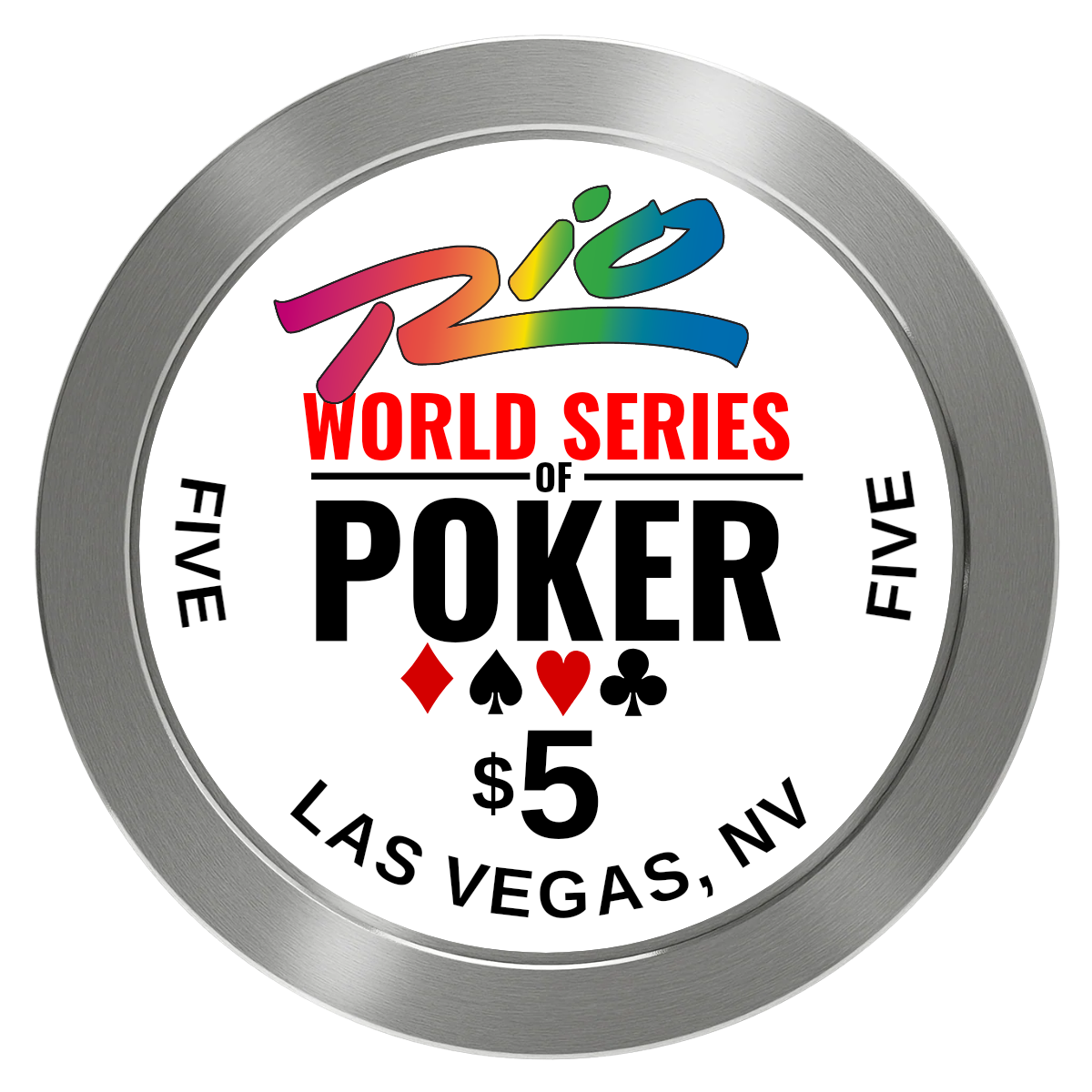 WSOP Aluminum Poker Chips - Silver - Front