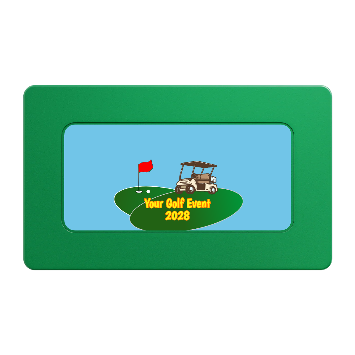 Going Golfing Today Rectangular Poker Chip Plaques - Green - Front