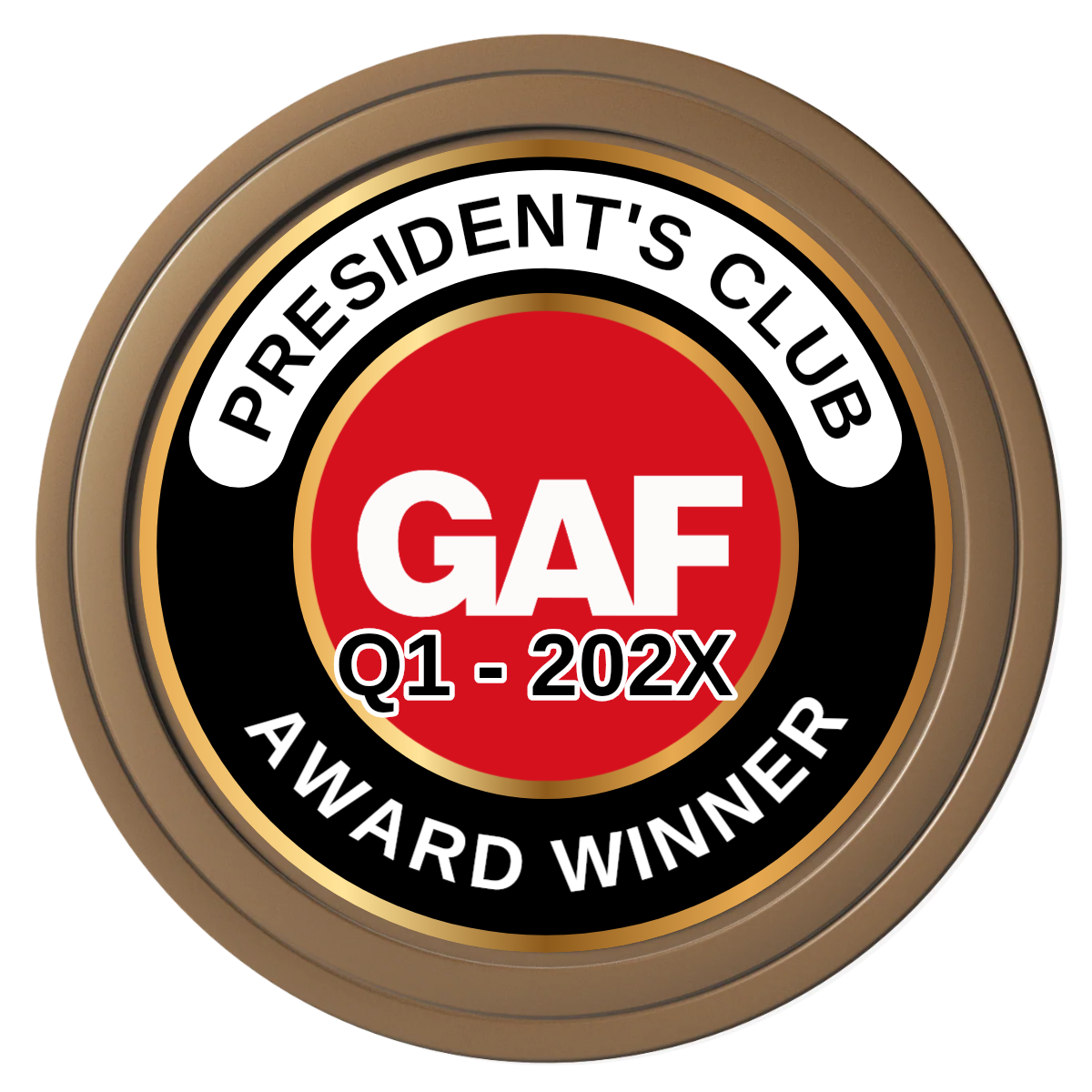 President's Club Composite Poker Chips - Brown / Solid - Front