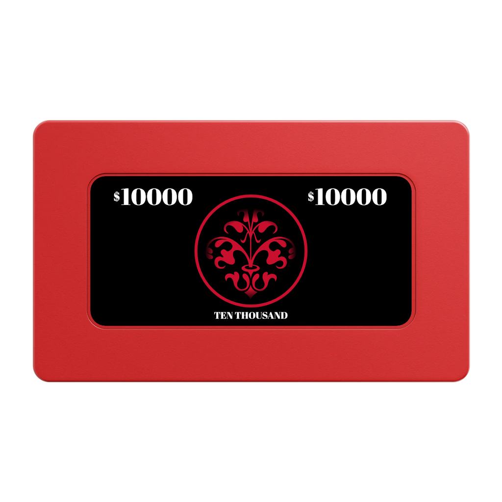 Gothic Revival Rectangular Poker Chip Plaques - Red - Front