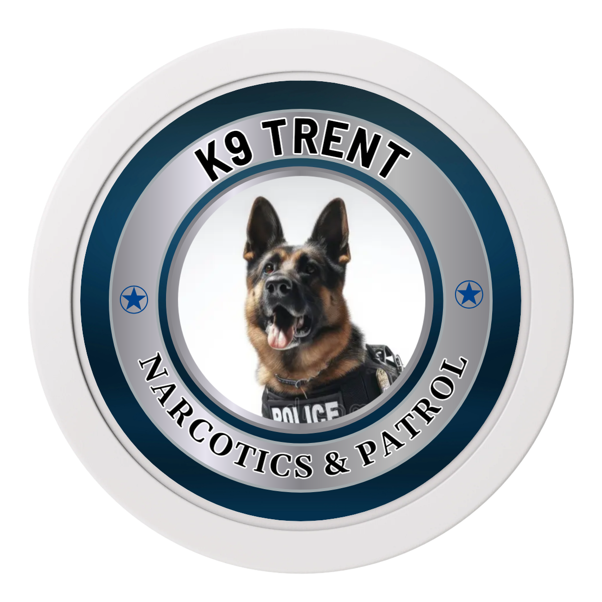 K-9 Trent 2" Oversized Poker Chips - White - Front