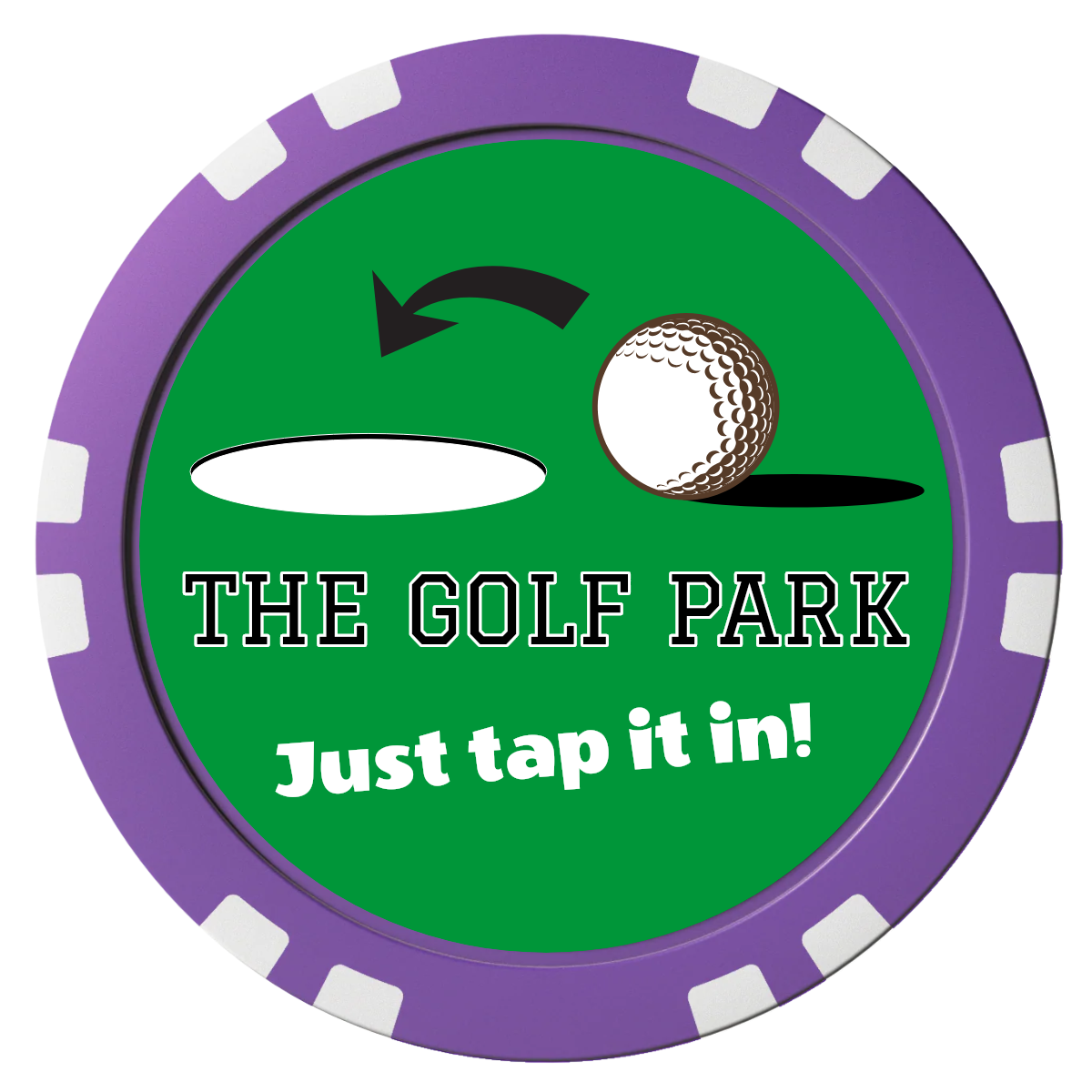 Golf Slogan Composite Poker Chips - Purple / Double Stripe - Front