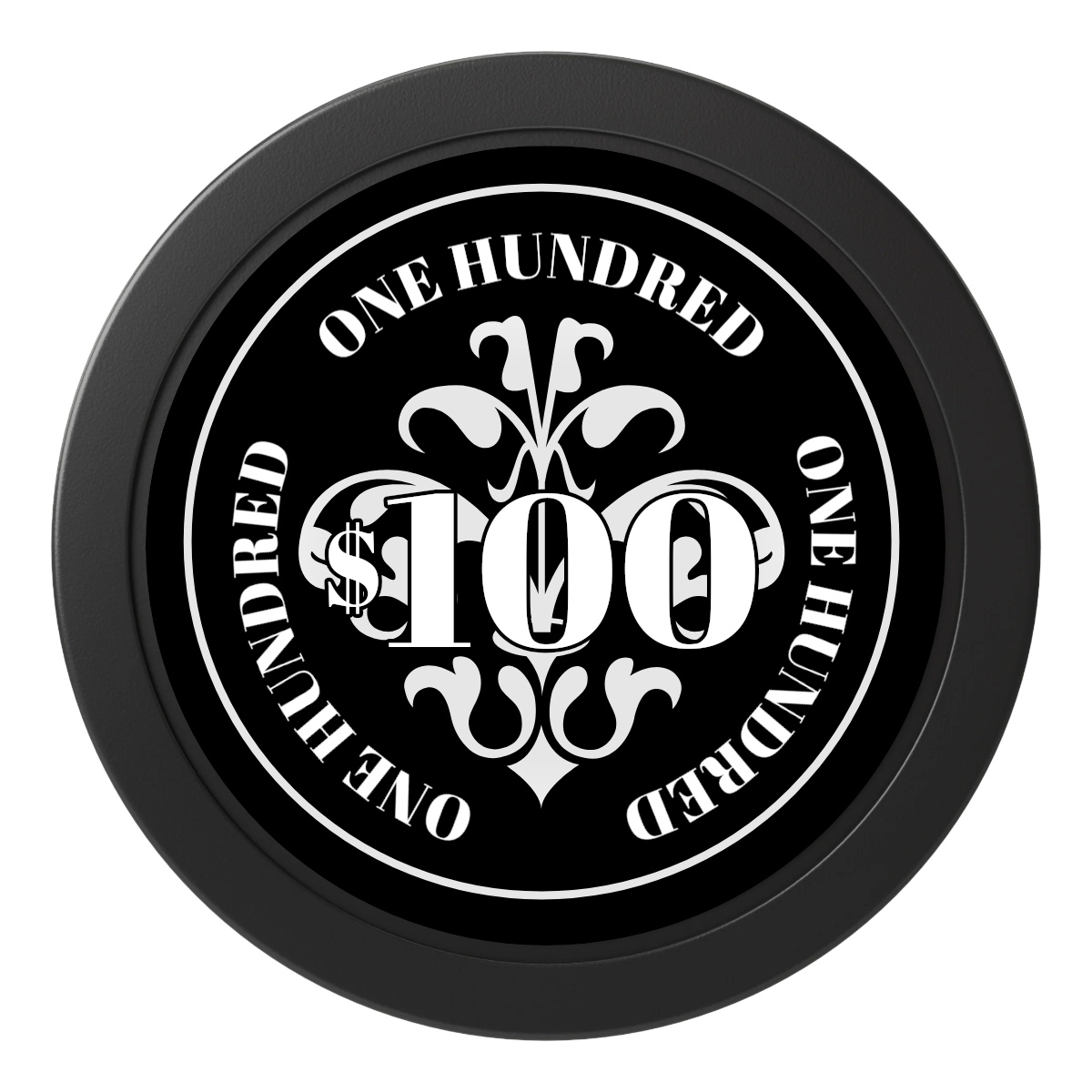 Gothic Revival 2" Oversized Poker Chips - Black - Back