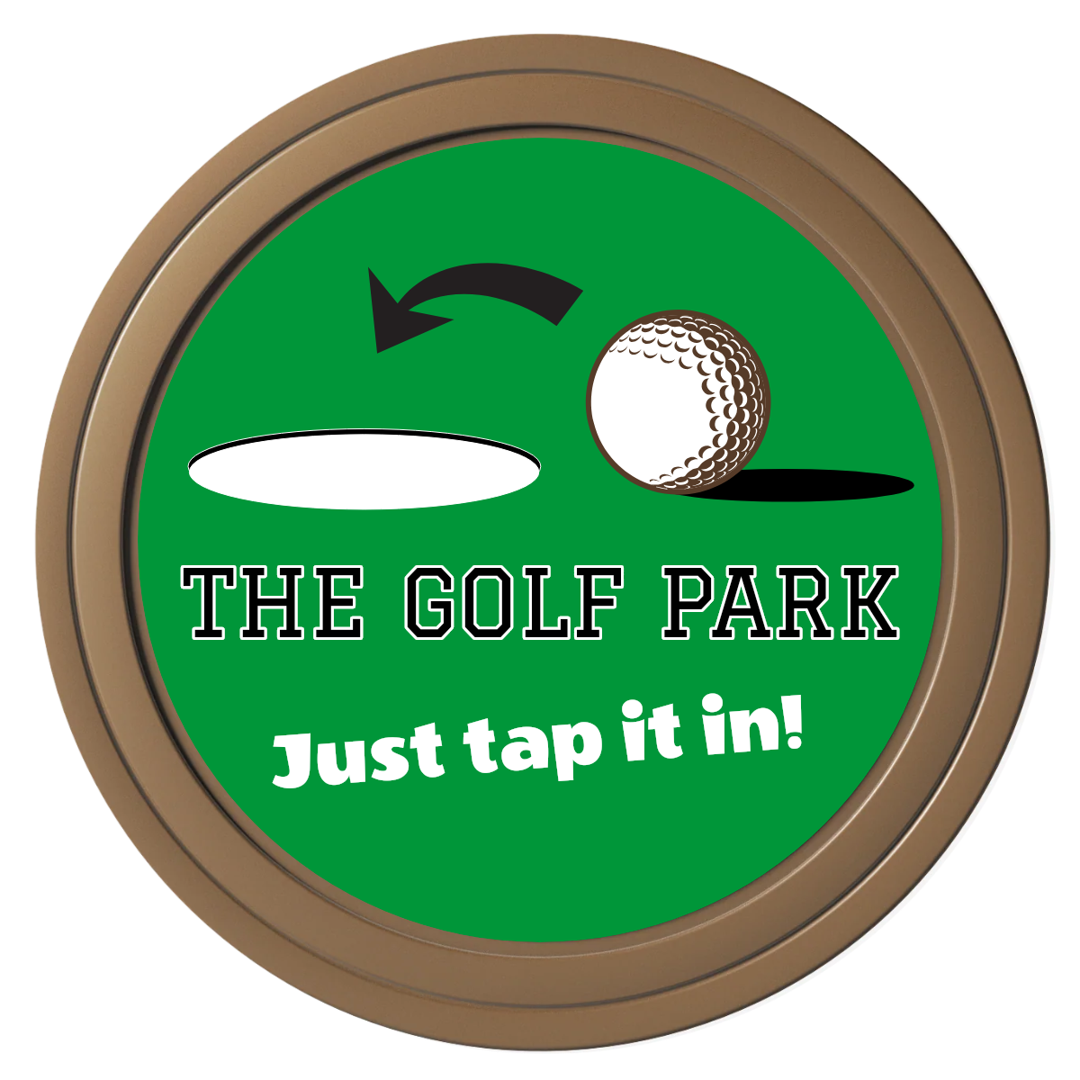 Golf Slogan Composite Poker Chips - Brown / Solid - Front
