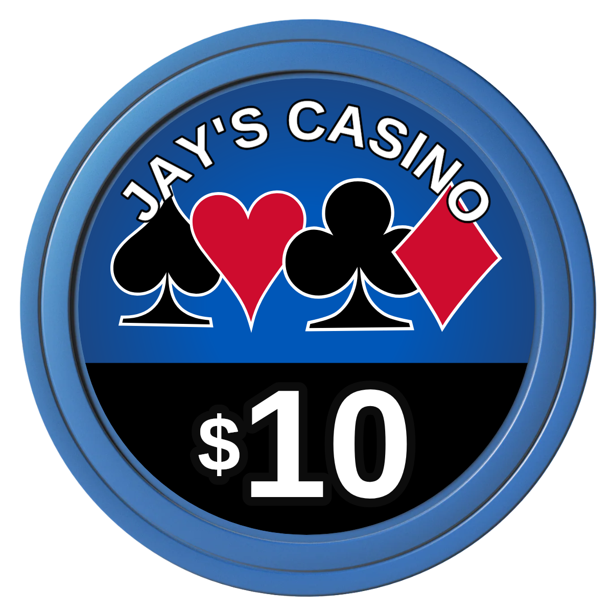 Jay's Casino Composite Poker Chips - Blue / Solid - Front