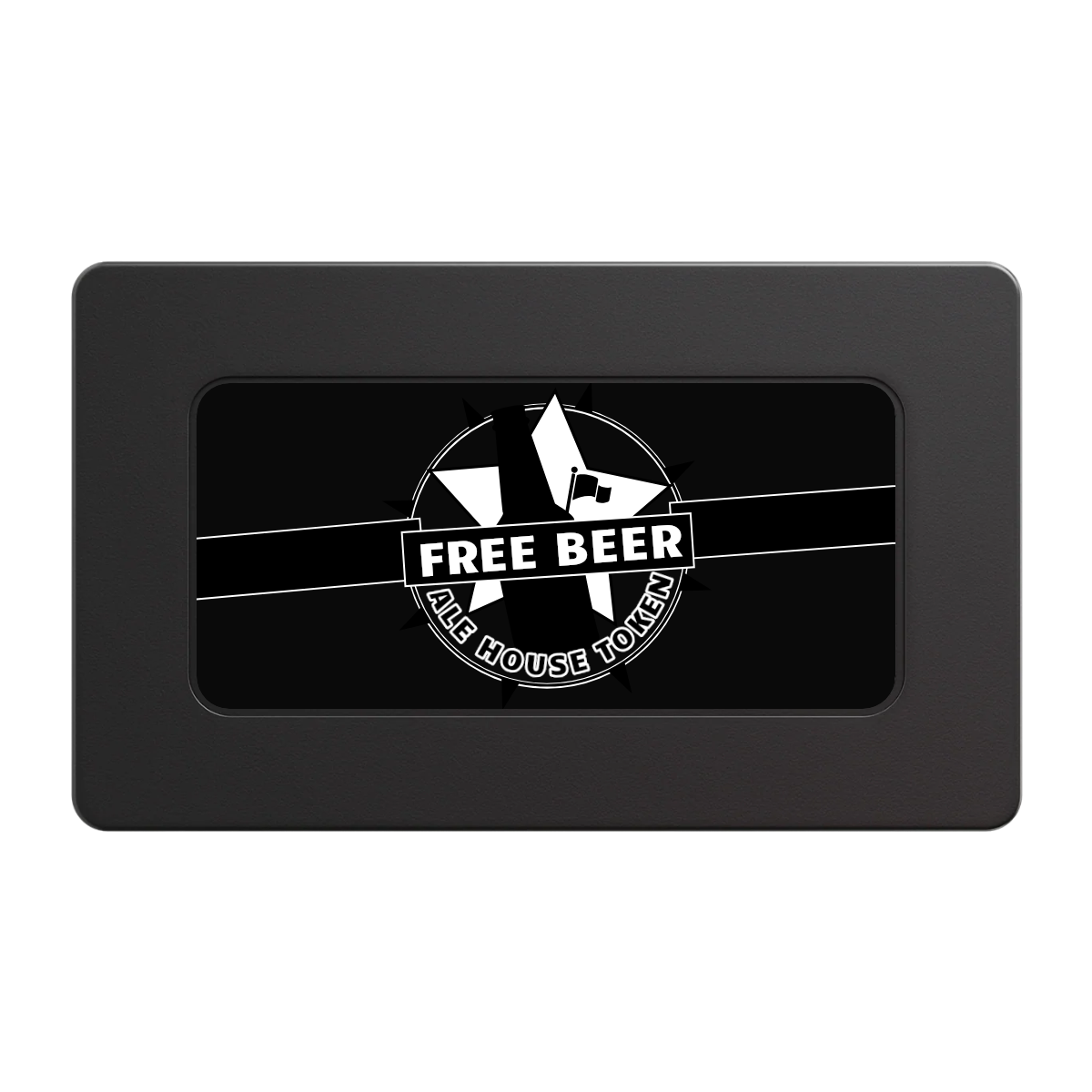 Free Beer Drink Rectangular Poker Chip Plaques - Black - Front