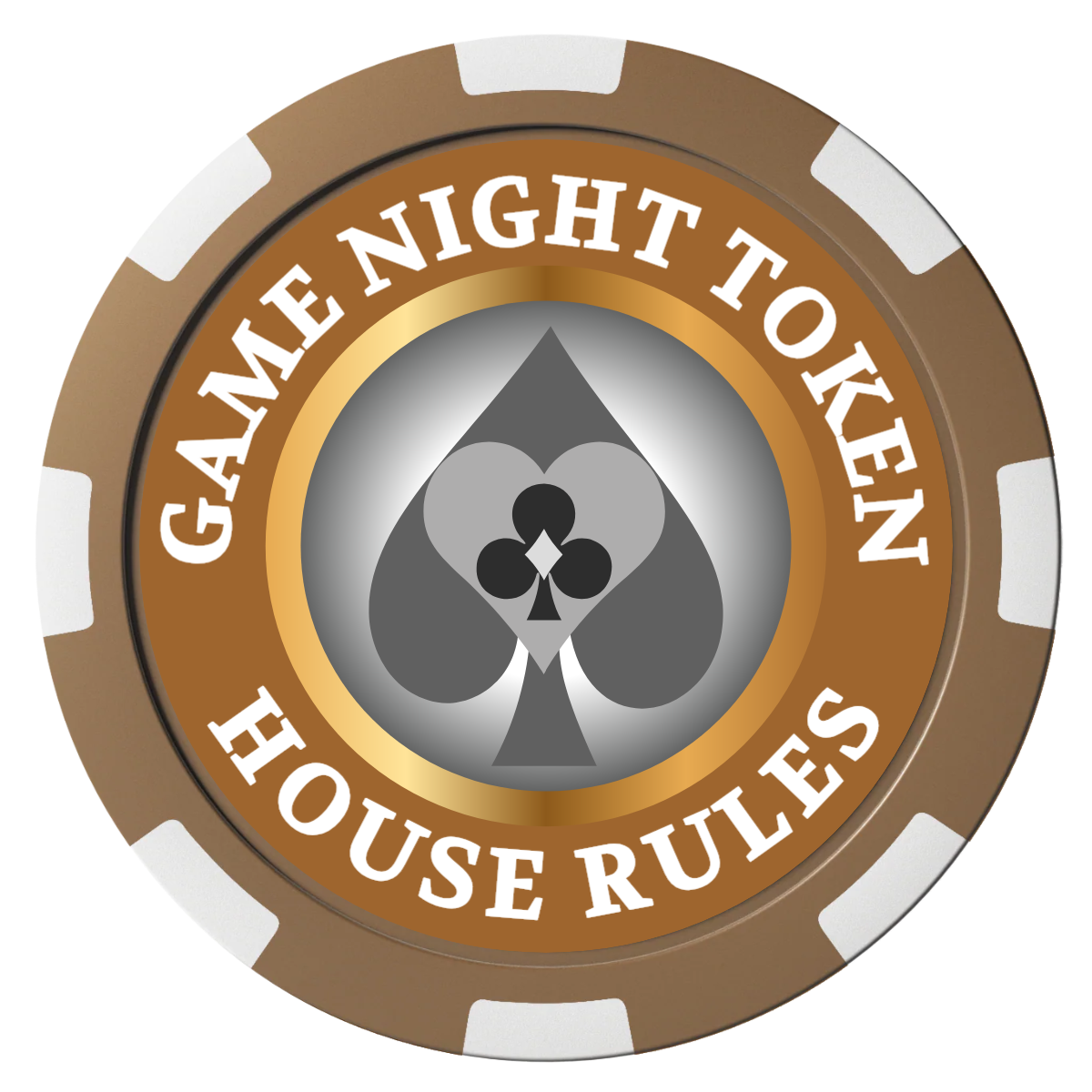 Stacked Suits Composite Poker Chips - Brown / 8 Spot - Front