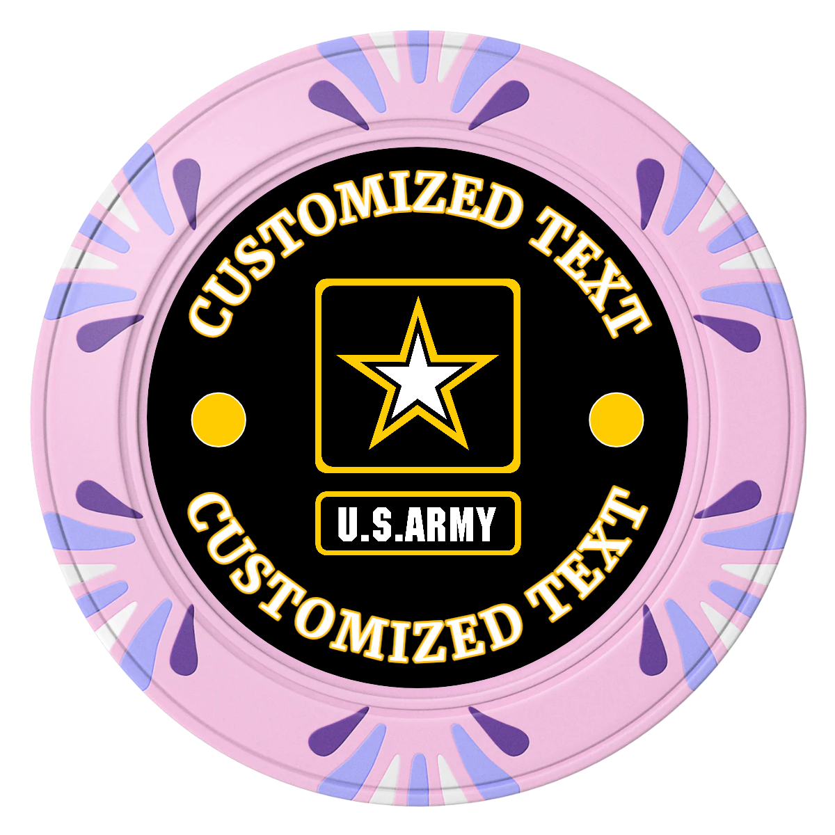 Army Strong Clay Poker Chips - Pink / Macau / 40mm - Front