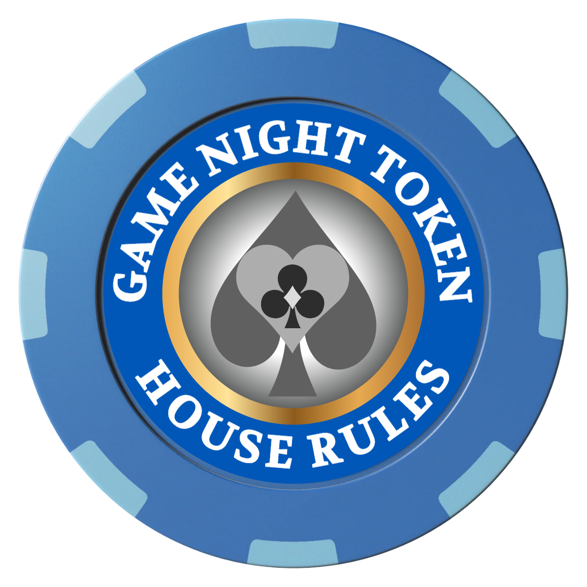 Stacked Suits Clay Poker Chips - Blue / 8 Spot (2 Tone) / 40mm - Back