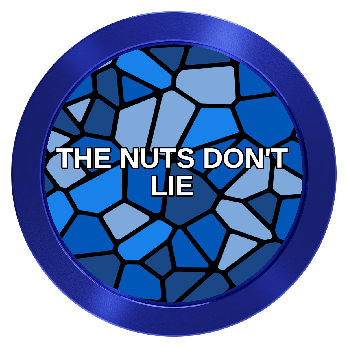 Stained Glass Aluminum Poker Card Guards - Blue - Front