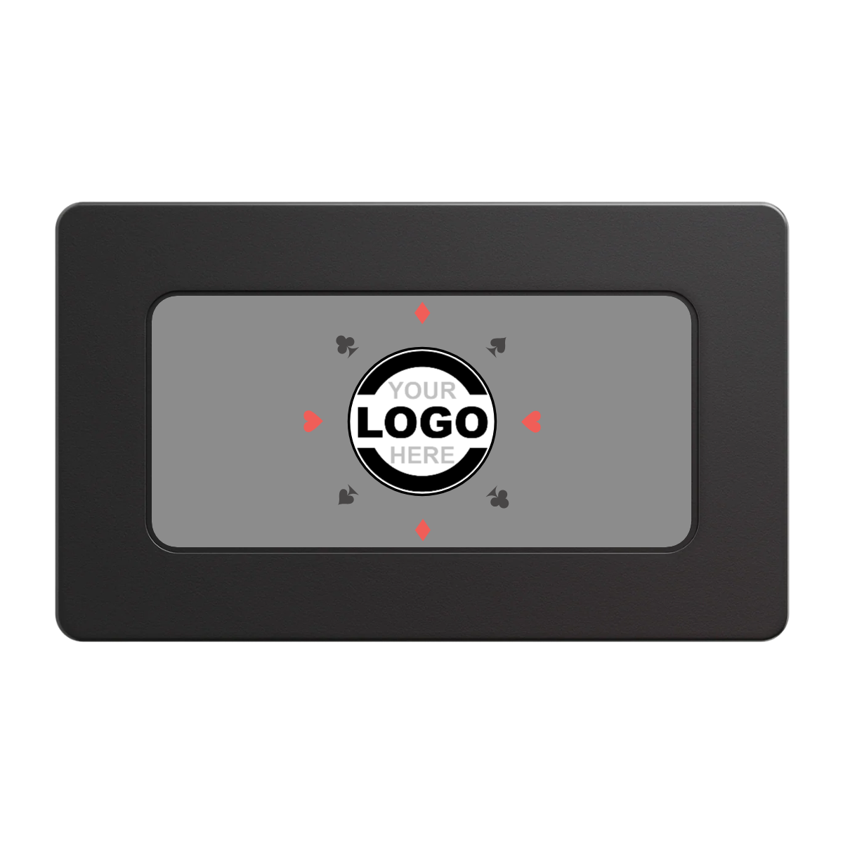 Suit 8 Your Logo Rectangular Poker Chip Plaques - Black - Back