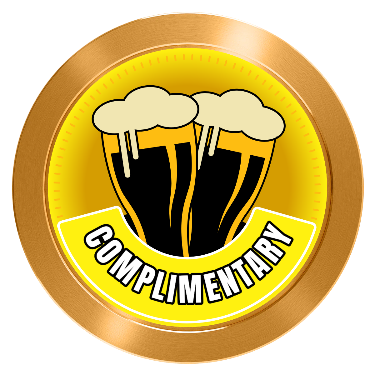 Double Pint 2 Aluminum Poker Chips - Gold - Back