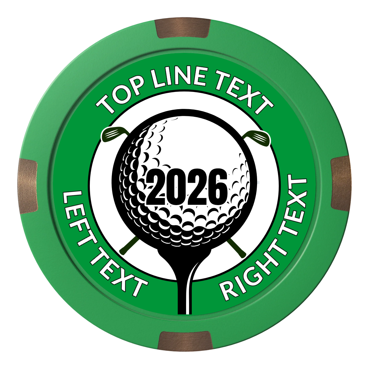 Tee it up Composite & Metal Hybrid Poker Chips - Green - Front