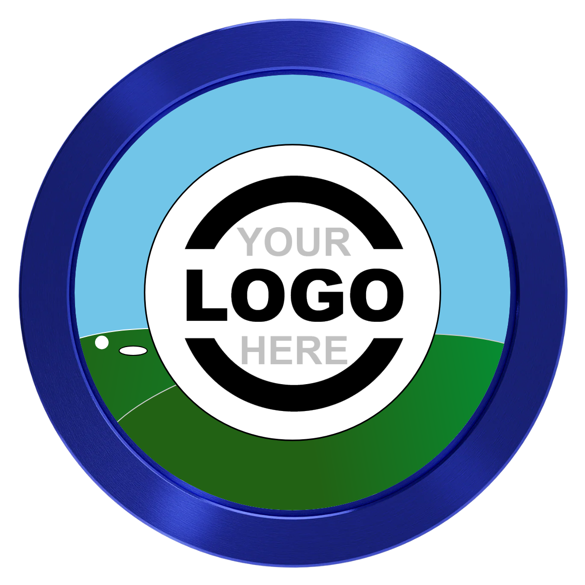 Going Golfing Today Aluminum Poker Chips - Blue - Back