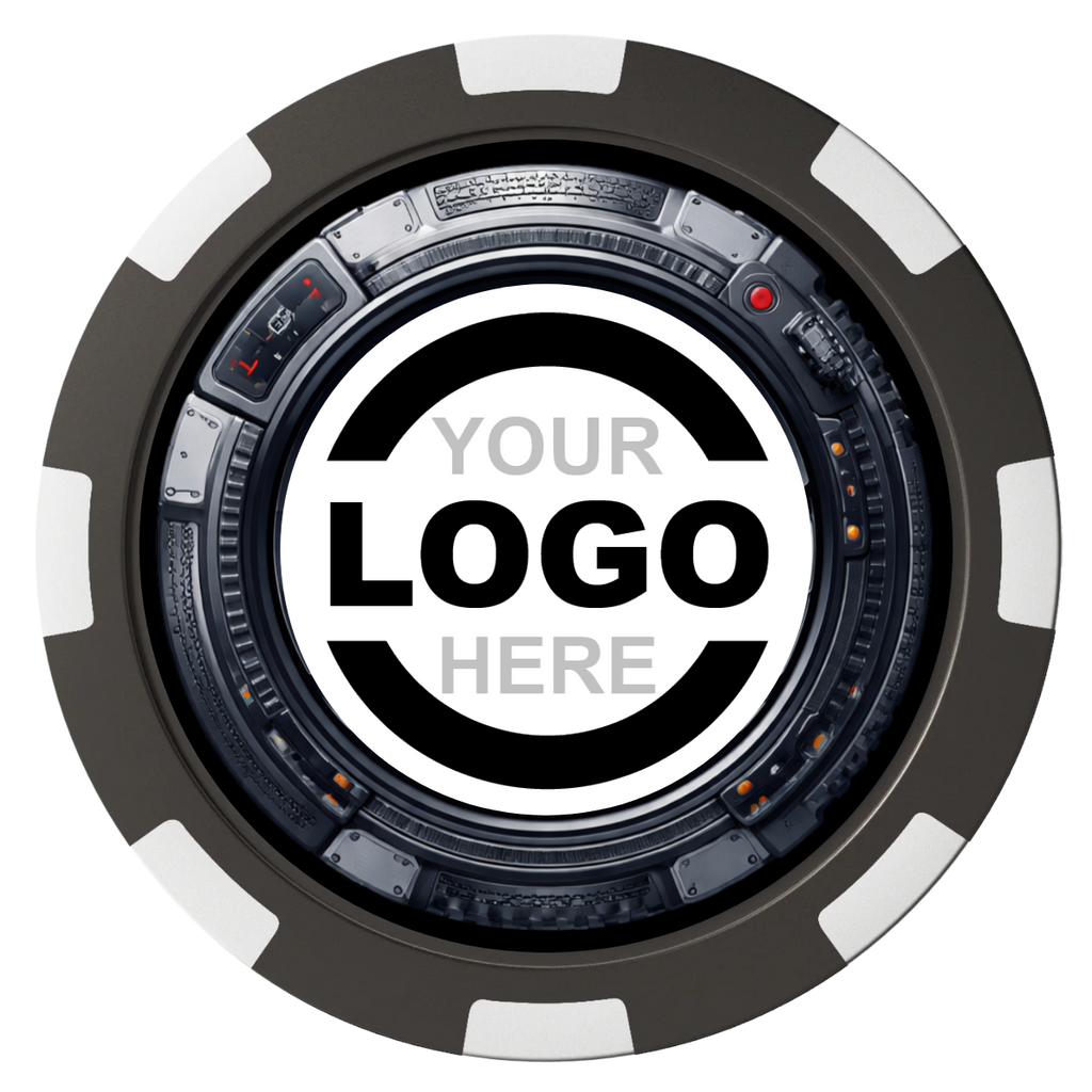Auto Marked IV Composite Poker Chips - Black / 8 Spot - Back