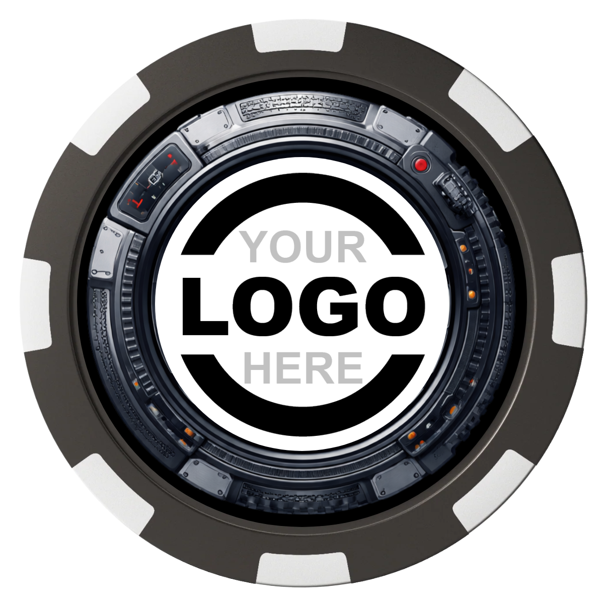 Auto Marked IV Composite Poker Chips - Black / 8 Spot - Back