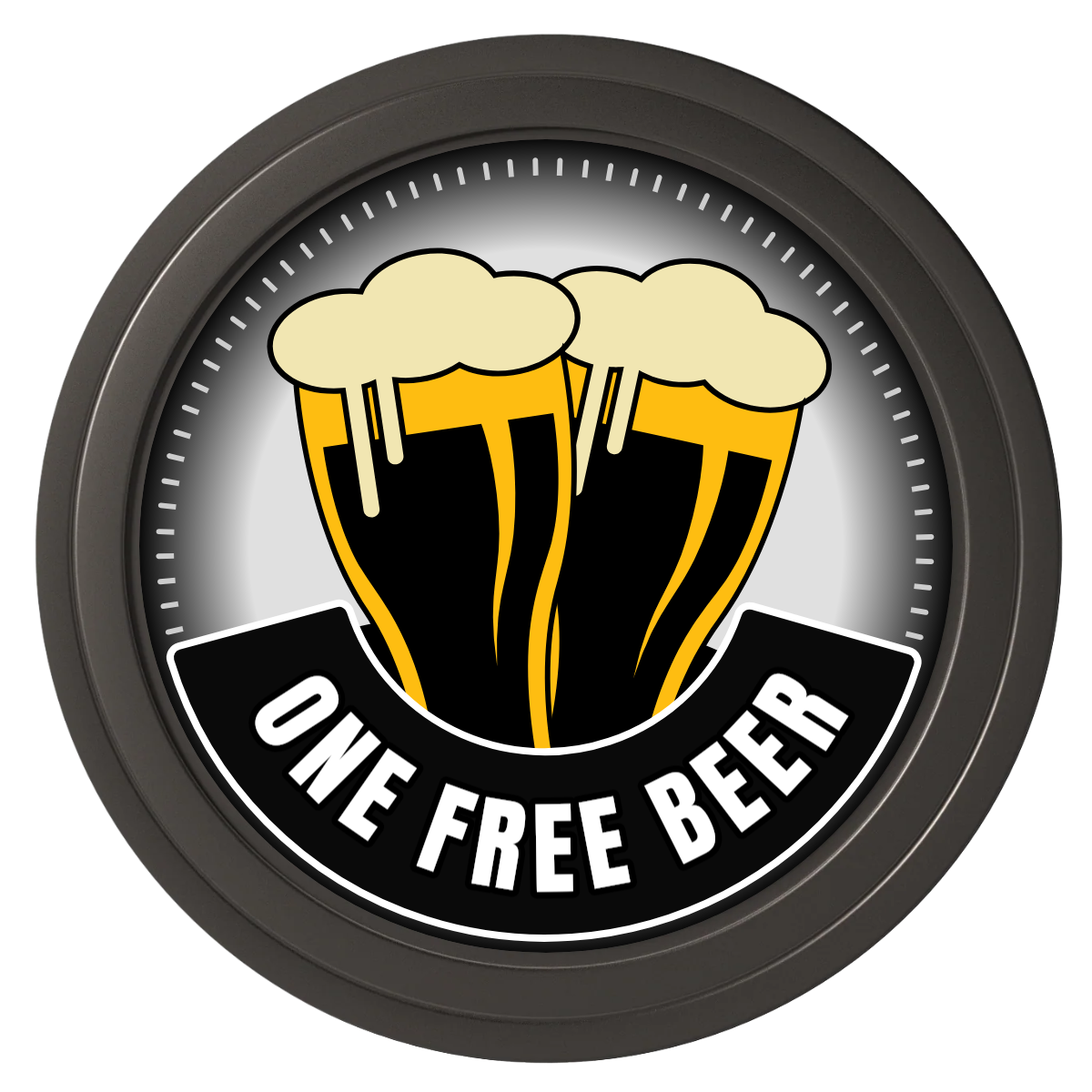 Double Pint 2 Composite Poker Chips - Black / Solid - Front