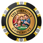 Family Game Night Clay Poker Chips - Black / Monte Carlo / 40mm - Back