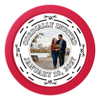 Save the Date Element 2" Oversized Poker Chips - Red - Front