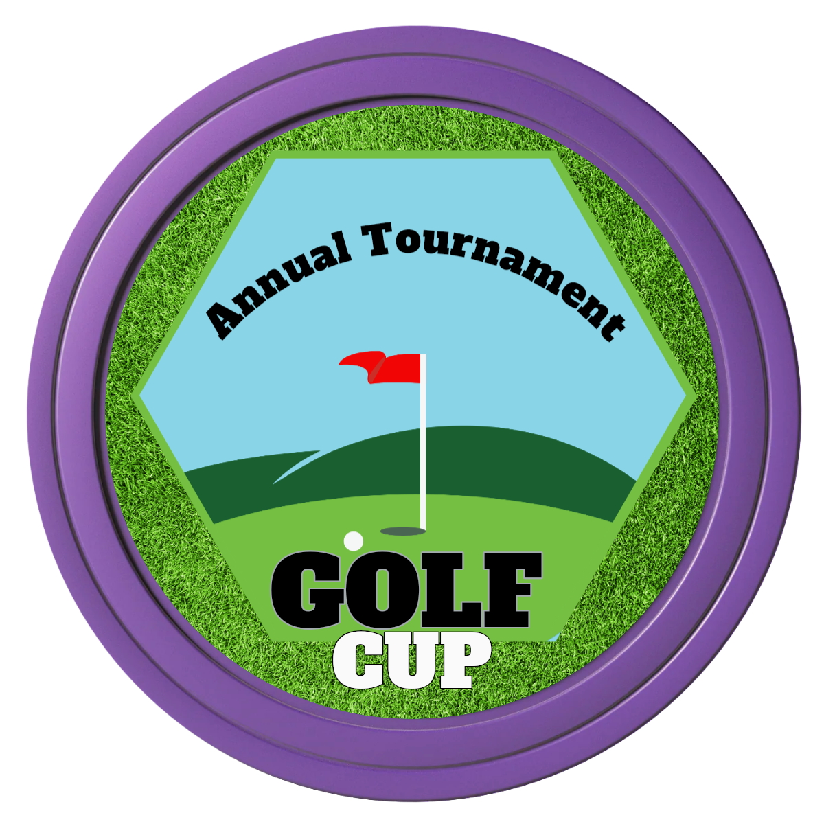 Golf Cup Composite Poker Chips - Purple / Solid - Front
