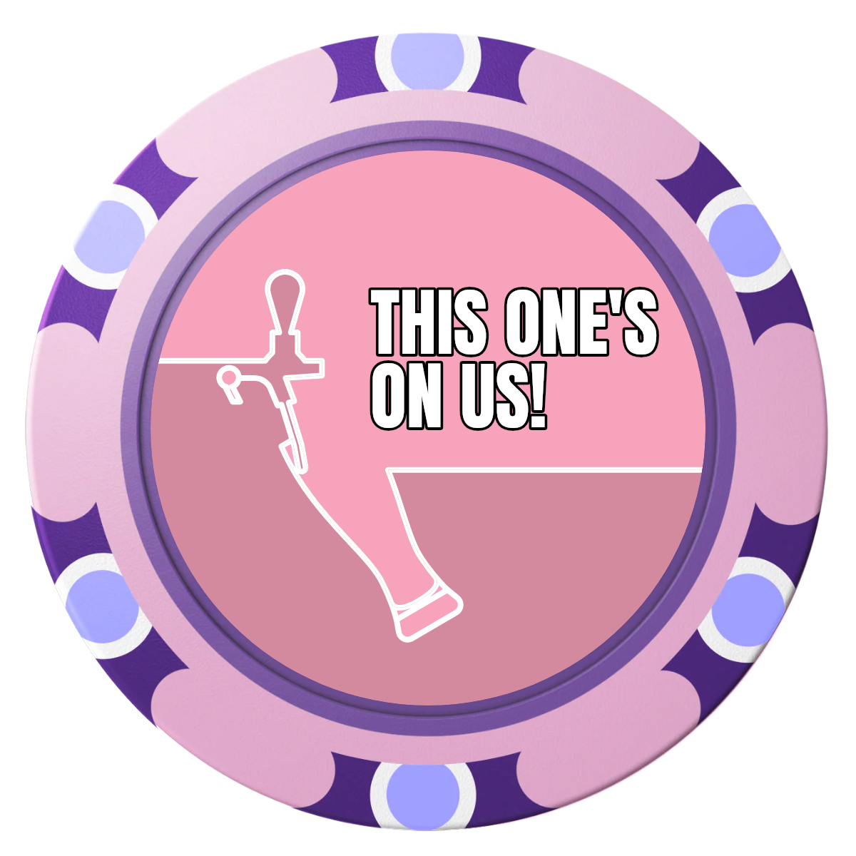 I'd Tap That Clay Poker Chips - Pink / Monte Carlo / 40mm - Front