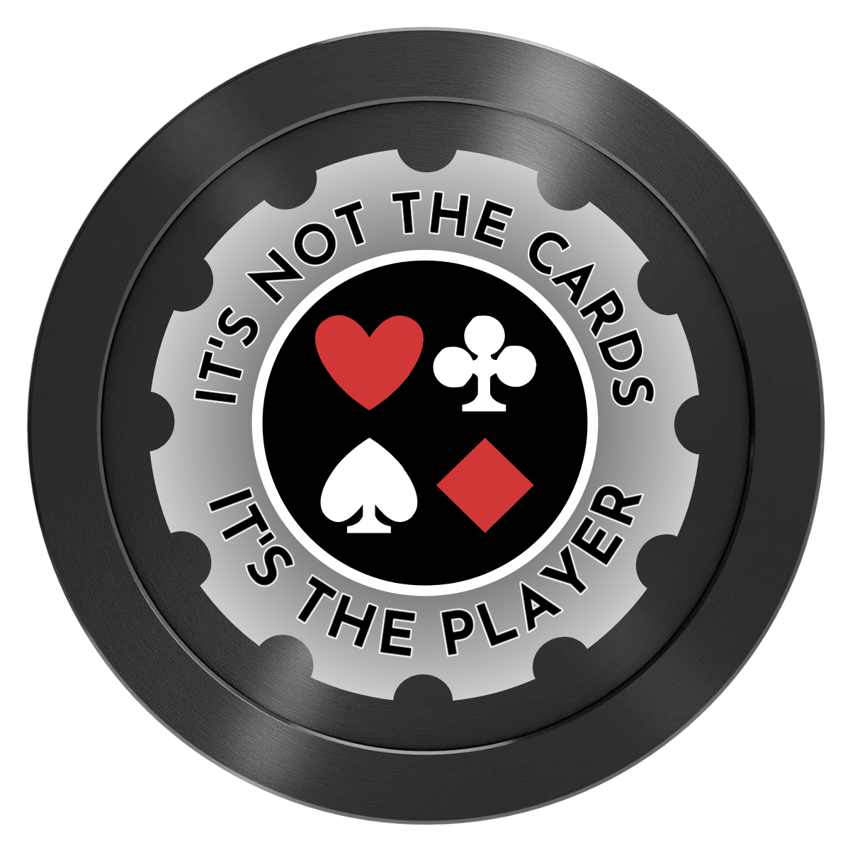 Your Four Suits Aluminum Poker Card Guards - Black - Back
