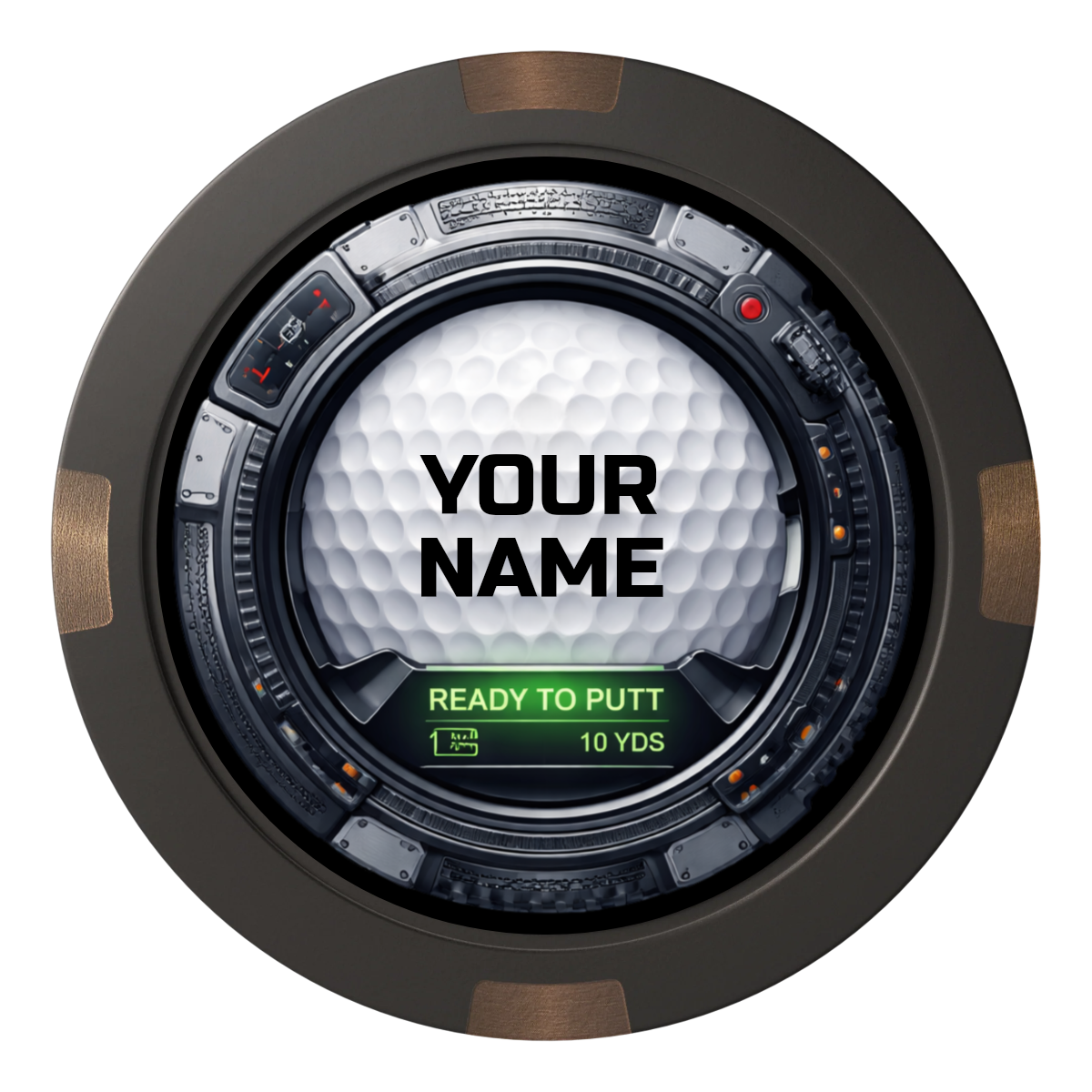 Auto Marked IV Composite & Metal Hybrid Poker Chips - Black - Front