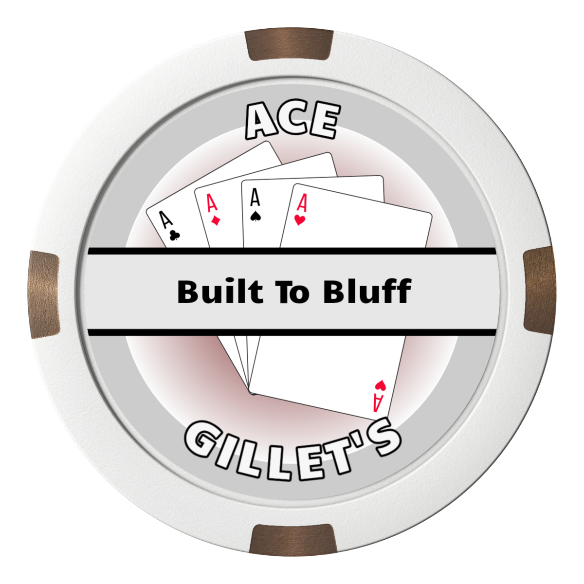 Ace Gillet's Composite & Metal Hybrid Poker Card Protectors - White - Back