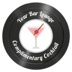 Fancy Drink Aluminum Poker Chips - Black - Front