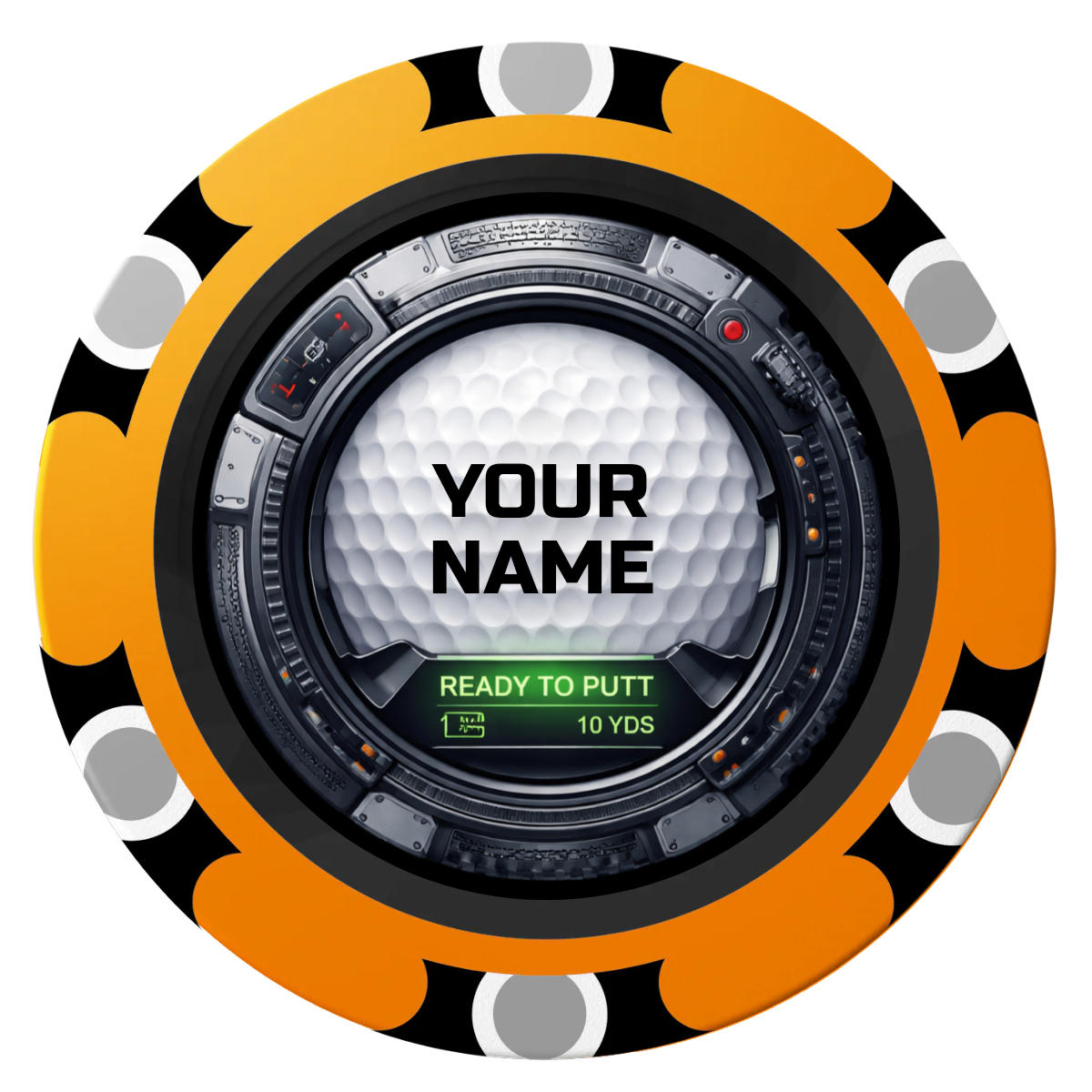 Auto Marked IV Clay Poker Chips - Orange / Monte Carlo / 40mm - Front