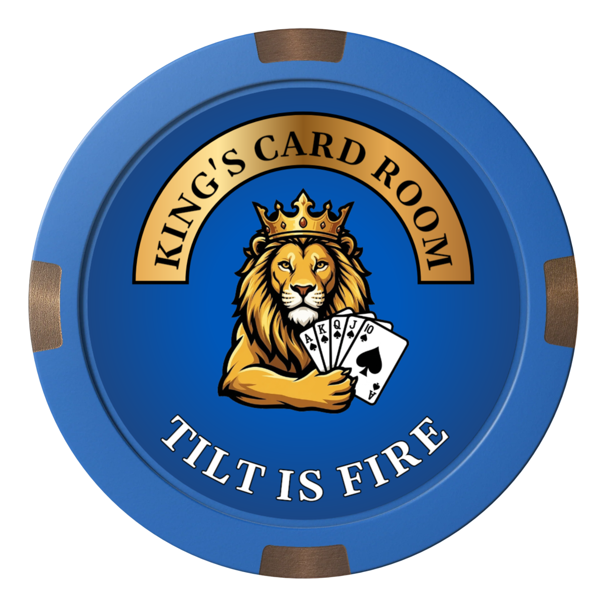 King's Card Room Composite & Metal Hybrid Poker Card Protectors - Blue - Back