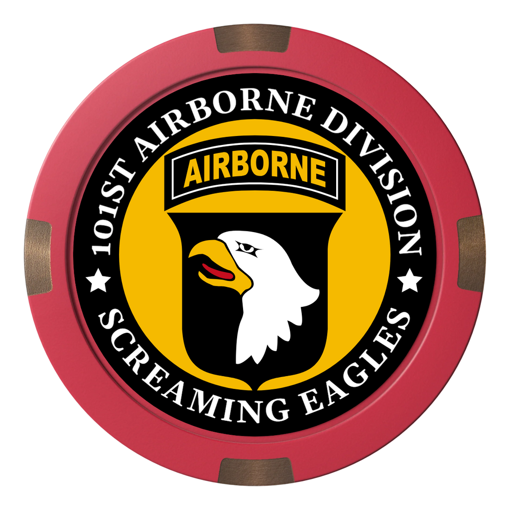 Army Airborne Composite & Metal Hybrid Poker Chips - Red - Back